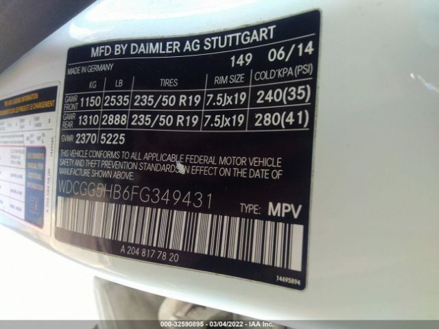 Photo 8 VIN: WDCGG5HB6FG349431 - MERCEDES-BENZ GLK-CLASS 