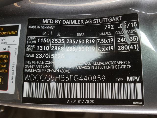 Photo 9 VIN: WDCGG5HB6FG440859 - MERCEDES-BENZ GLK 350 