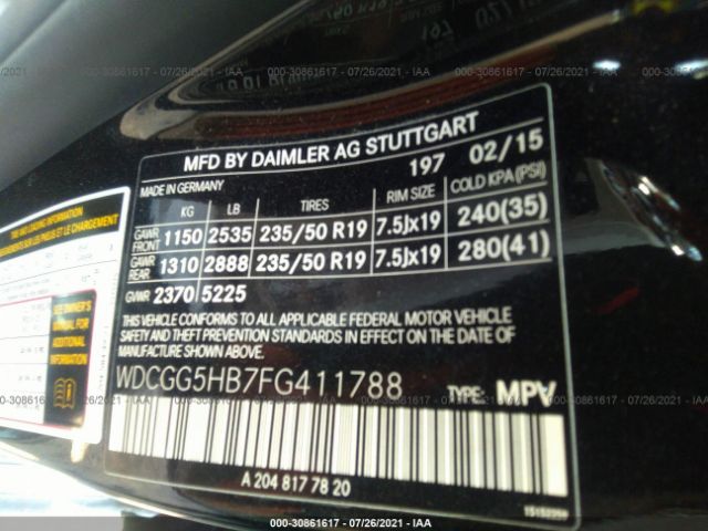 Photo 8 VIN: WDCGG5HB7FG411788 - MERCEDES-BENZ GLK-CLASS 