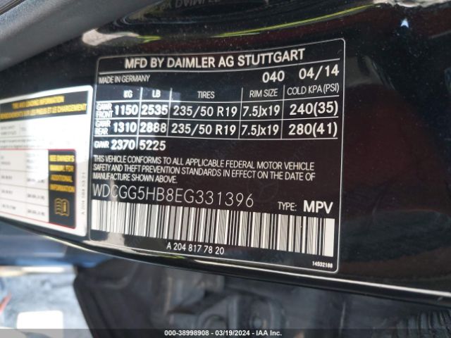 Photo 8 VIN: WDCGG5HB8EG331396 - MERCEDES-BENZ GLK 350 