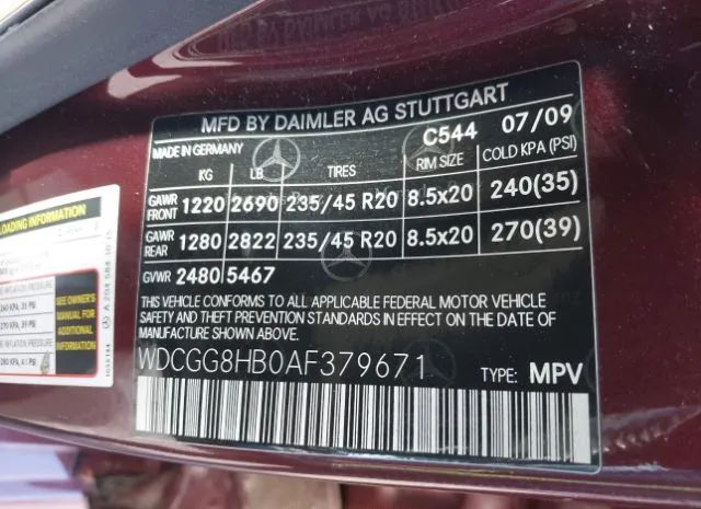 Photo 8 VIN: WDCGG8HB0AF379671 - MERCEDES-BENZ GLK-KLASSE 