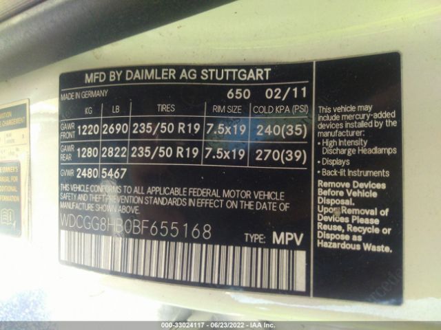 Photo 8 VIN: WDCGG8HB0BF655168 - MERCEDES-BENZ GLK-CLASS 