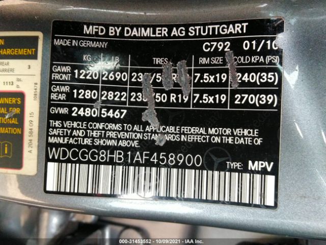 Photo 8 VIN: WDCGG8HB1AF458900 - MERCEDES-BENZ GLK-CLASS 