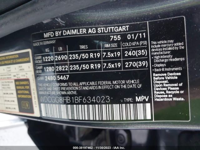 Photo 8 VIN: WDCGG8HB1BF634023 - MERCEDES-BENZ GLK 350 