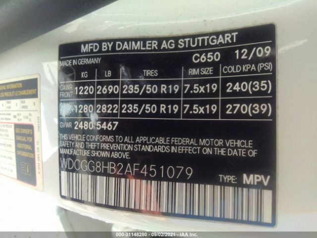 Photo 8 VIN: WDCGG8HB2AF451079 - MERCEDES-BENZ GLK-CLASS 