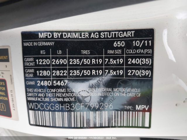 Photo 8 VIN: WDCGG8HB3CF799296 - MERCEDES-BENZ GLK 350 