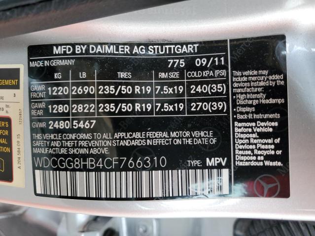 Photo 12 VIN: WDCGG8HB4CF766310 - MERCEDES-BENZ GLK-CLASS 