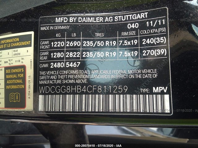 Photo 8 VIN: WDCGG8HB4CF811259 - MERCEDES-BENZ GLK-CLASS 