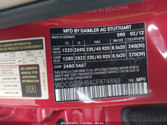 Photo 8 VIN: WDCGG8HB4CF874880 - MERCEDES-BENZ GLK 350 