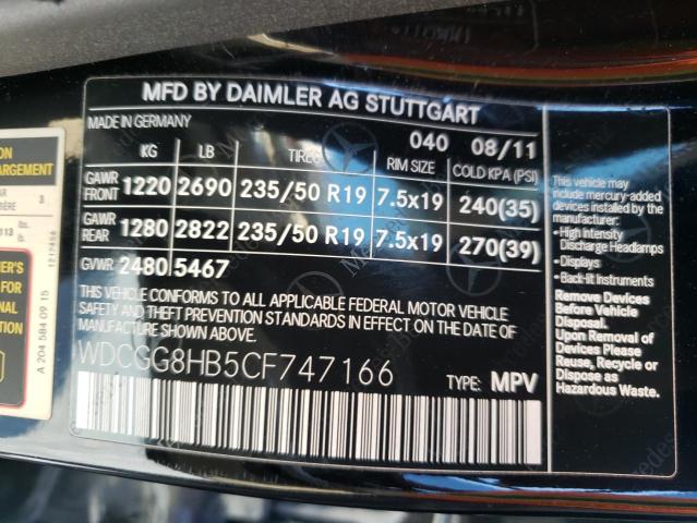 Photo 9 VIN: WDCGG8HB5CF747166 - MERCEDES-BENZ GLK 350 4M 