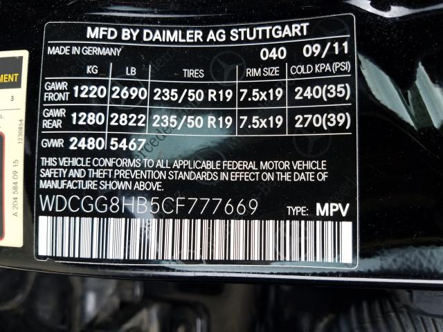 Photo 9 VIN: WDCGG8HB5CF777669 - MERCEDES-BENZ GLK 350 4M 