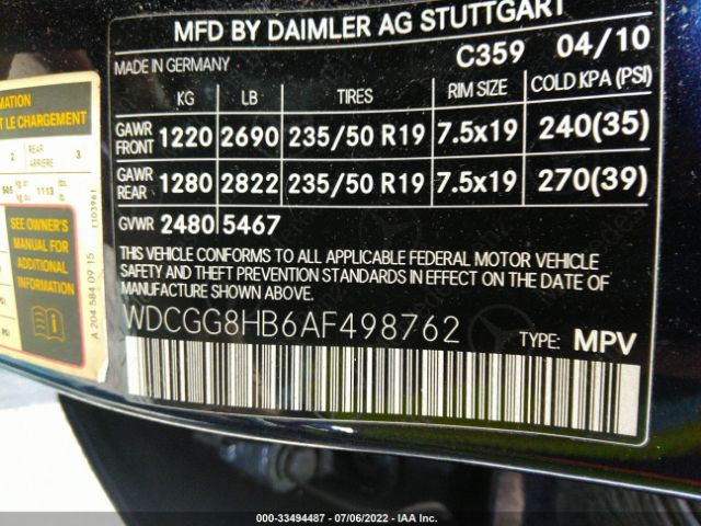 Photo 8 VIN: WDCGG8HB6AF498762 - MERCEDES-BENZ GLK-CLASS 