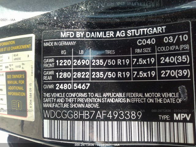 Photo 8 VIN: WDCGG8HB7AF493389 - MERCEDES-BENZ GLK-CLASS 