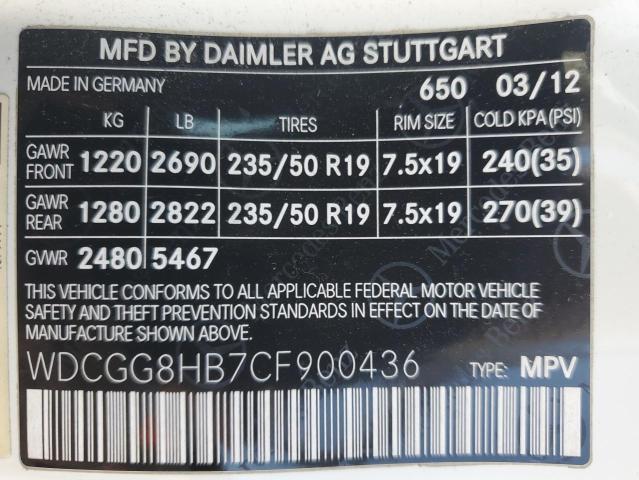 Photo 12 VIN: WDCGG8HB7CF900436 - MERCEDES-BENZ GLK-CLASS 