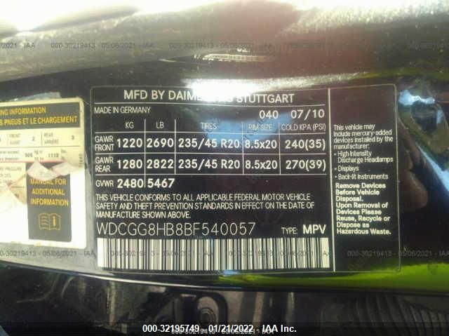 Photo 8 VIN: WDCGG8HB8BF540057 - MERCEDES-BENZ GLK-CLASS 