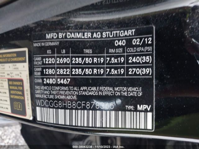 Photo 8 VIN: WDCGG8HB8CF878365 - MERCEDES-BENZ GLK-CLASS 