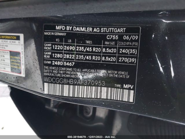 Photo 8 VIN: WDCGG8HB9AF370953 - MERCEDES-BENZ GLK 350 