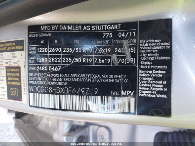 Photo 8 VIN: WDCGG8HBXBF679719 - MERCEDES-BENZ GLK 350 