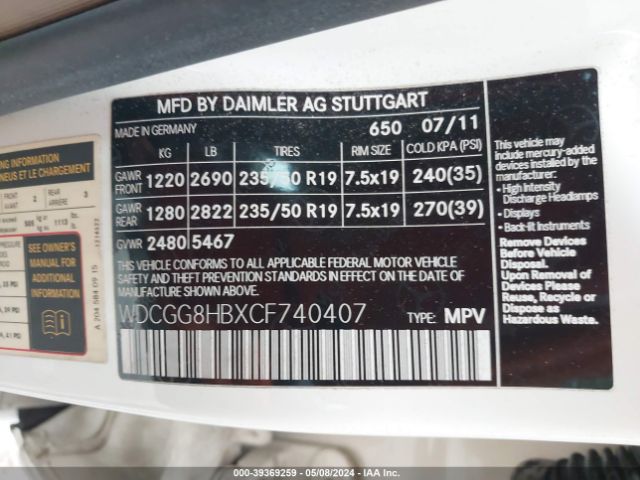 Photo 8 VIN: WDCGG8HBXCF740407 - MERCEDES-BENZ GLK 350 