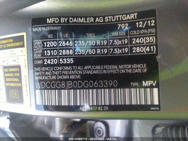 Photo 8 VIN: WDCGG8JB0DG063390 - MERCEDES-BENZ GLK-CLASS 