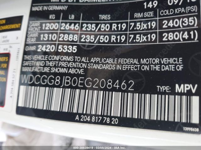 Photo 8 VIN: WDCGG8JB0EG208462 - MERCEDES-BENZ GLK 350 