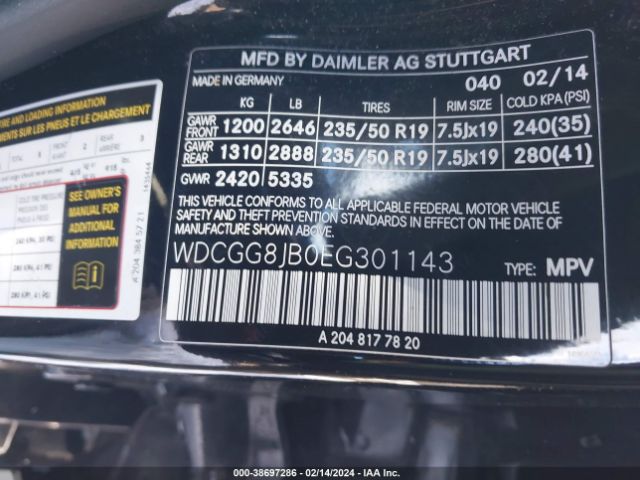 Photo 8 VIN: WDCGG8JB0EG301143 - MERCEDES-BENZ GLK 350 