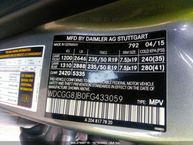 Photo 8 VIN: WDCGG8JB0FG433059 - MERCEDES-BENZ GLK-CLASS 