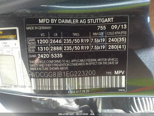 Photo 8 VIN: WDCGG8JB1EG223200 - MERCEDES-BENZ GLK-CLASS 