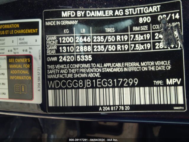 Photo 8 VIN: WDCGG8JB1EG317299 - MERCEDES-BENZ GLK 350 