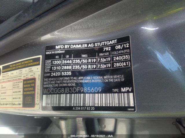 Photo 8 VIN: WDCGG8JB3DF985609 - MERCEDES-BENZ GLK-CLASS 