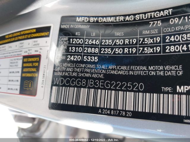 Photo 8 VIN: WDCGG8JB3EG222520 - MERCEDES-BENZ GLK 350 