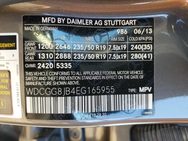 Photo 12 VIN: WDCGG8JB4EG165955 - MERCEDES-BENZ GLK 350 4M 