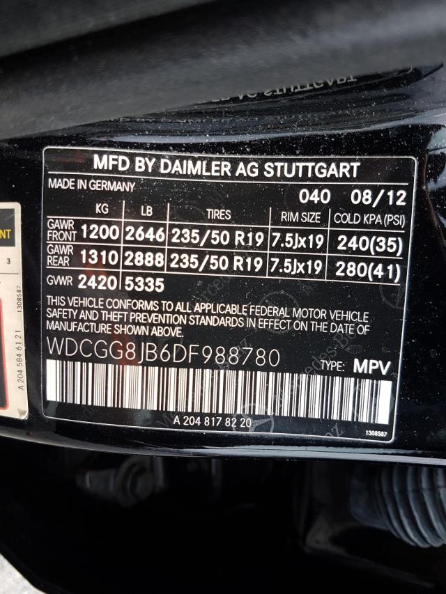 Photo 9 VIN: WDCGG8JB6DF988780 - MERCEDES-BENZ GLK 350 4M 