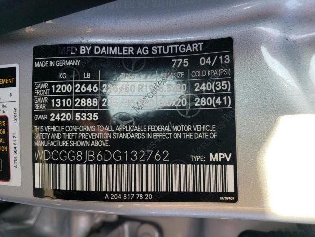 Photo 13 VIN: WDCGG8JB6DG132762 - MERCEDES-BENZ GLK-CLASS 