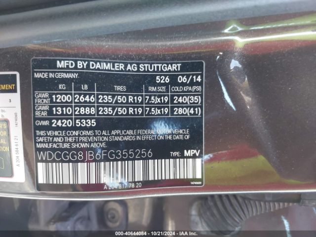 Photo 8 VIN: WDCGG8JB6FG355256 - MERCEDES-BENZ GLK-CLASS 