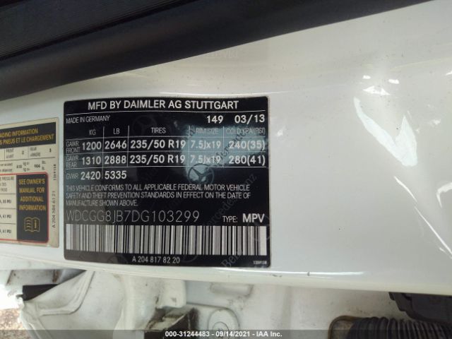 Photo 8 VIN: WDCGG8JB7DG103299 - MERCEDES-BENZ GLK-CLASS 