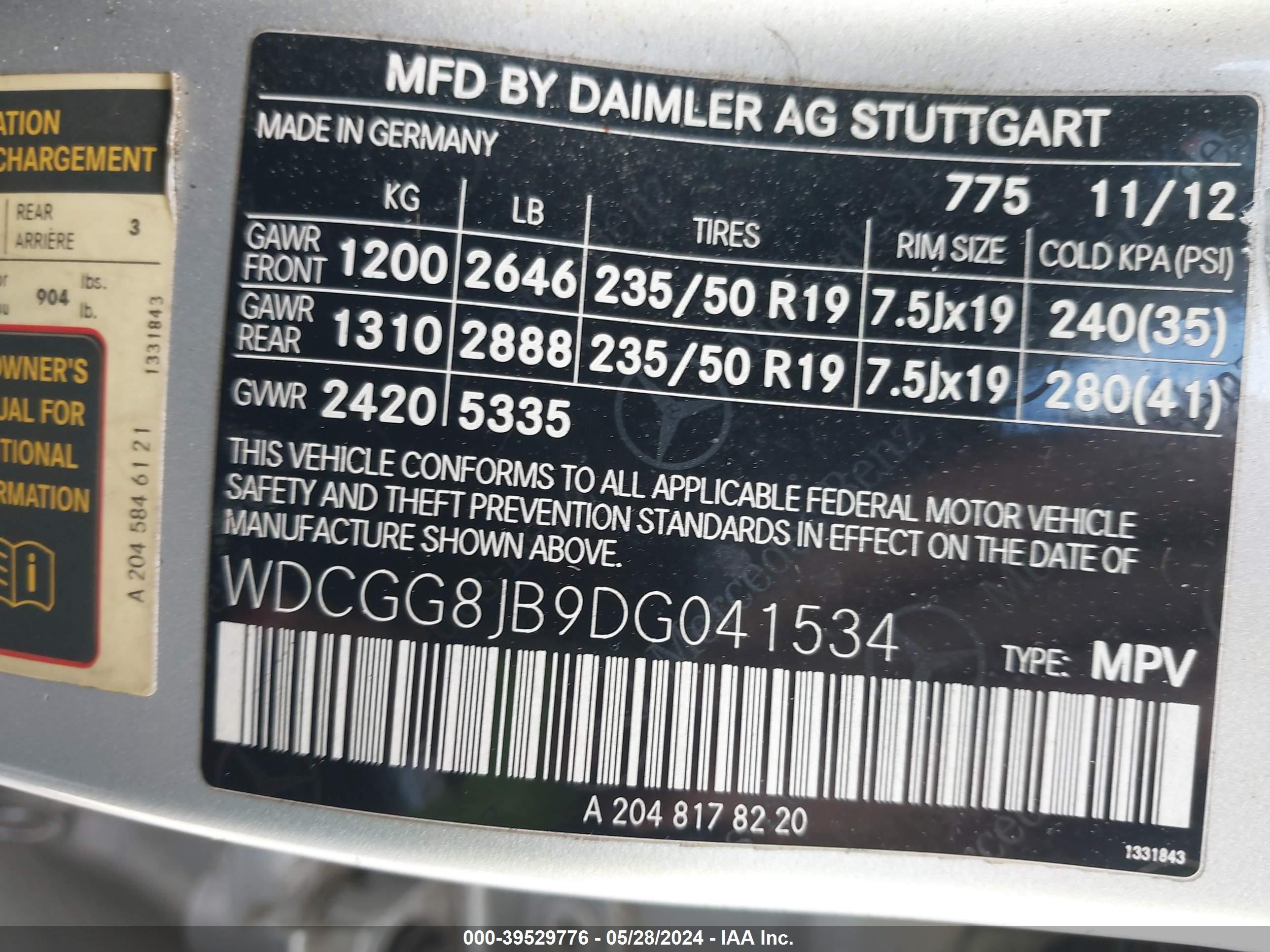 Photo 8 VIN: WDCGG8JB9DG041534 - MERCEDES-BENZ GLK-KLASSE 