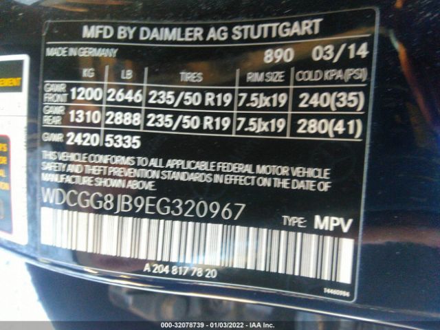 Photo 8 VIN: WDCGG8JB9EG320967 - MERCEDES-BENZ GLK-CLASS 