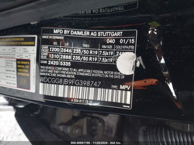 Photo 8 VIN: WDCGG8JB9FG398747 - MERCEDES-BENZ GLK-CLASS 