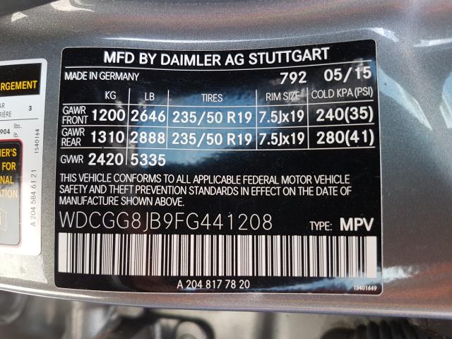 Photo 9 VIN: WDCGG8JB9FG441208 - MERCEDES-BENZ GLK 350 4M 