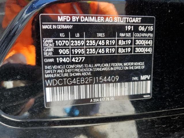 Photo 11 VIN: WDCTG4EB2FJ154409 - MERCEDES-BENZ GLA 250 