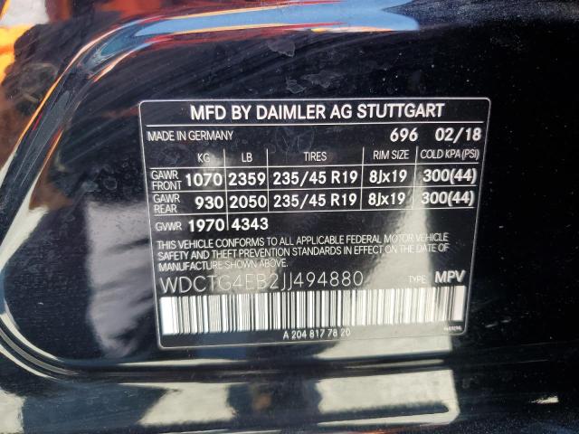 Photo 12 VIN: WDCTG4EB2JJ494880 - MERCEDES-BENZ GLA 250 