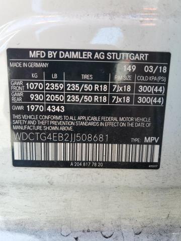 Photo 13 VIN: WDCTG4EB2JJ508681 - MERCEDES-BENZ GLA 250 