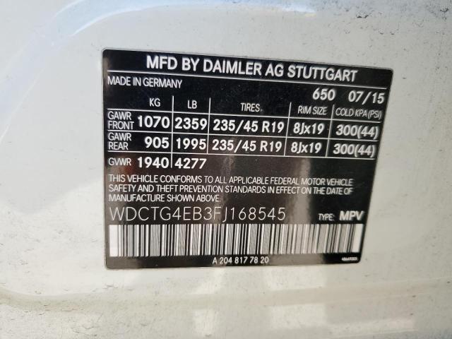 Photo 11 VIN: WDCTG4EB3FJ168545 - MERCEDES-BENZ GLA 250 