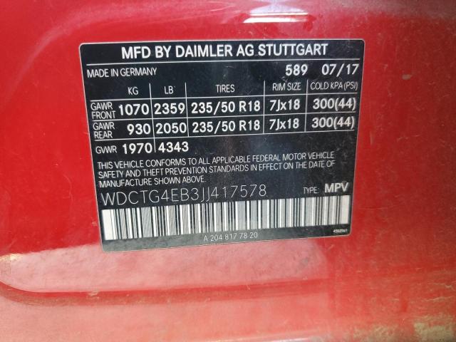 Photo 12 VIN: WDCTG4EB3JJ417578 - MERCEDES-BENZ GLA 250 