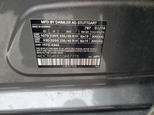 Photo 12 VIN: WDCTG4EB3JJ487775 - MERCEDES-BENZ GLA 250 