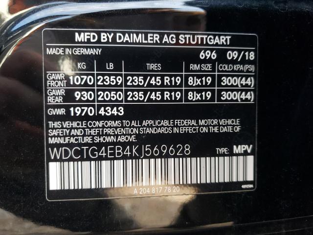 Photo 12 VIN: WDCTG4EB4KJ569628 - MERCEDES-BENZ GLA-CLASS 