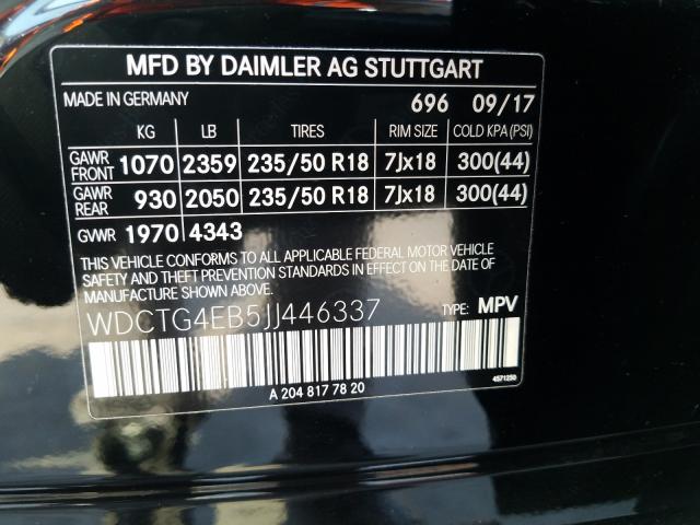 Photo 9 VIN: WDCTG4EB5JJ446337 - MERCEDES-BENZ GLA 250 