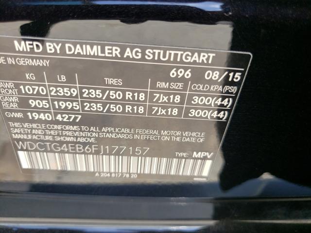 Photo 9 VIN: WDCTG4EB6FJ177157 - MERCEDES-BENZ GLA 250 