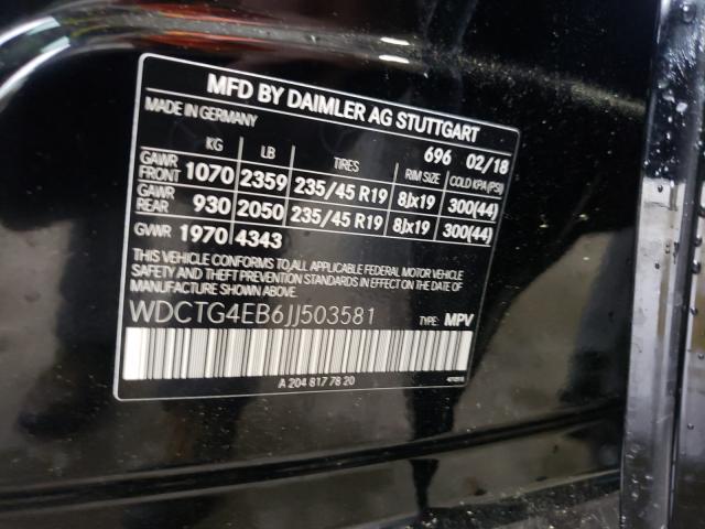 Photo 9 VIN: WDCTG4EB6JJ503581 - MERCEDES-BENZ GLA 250 